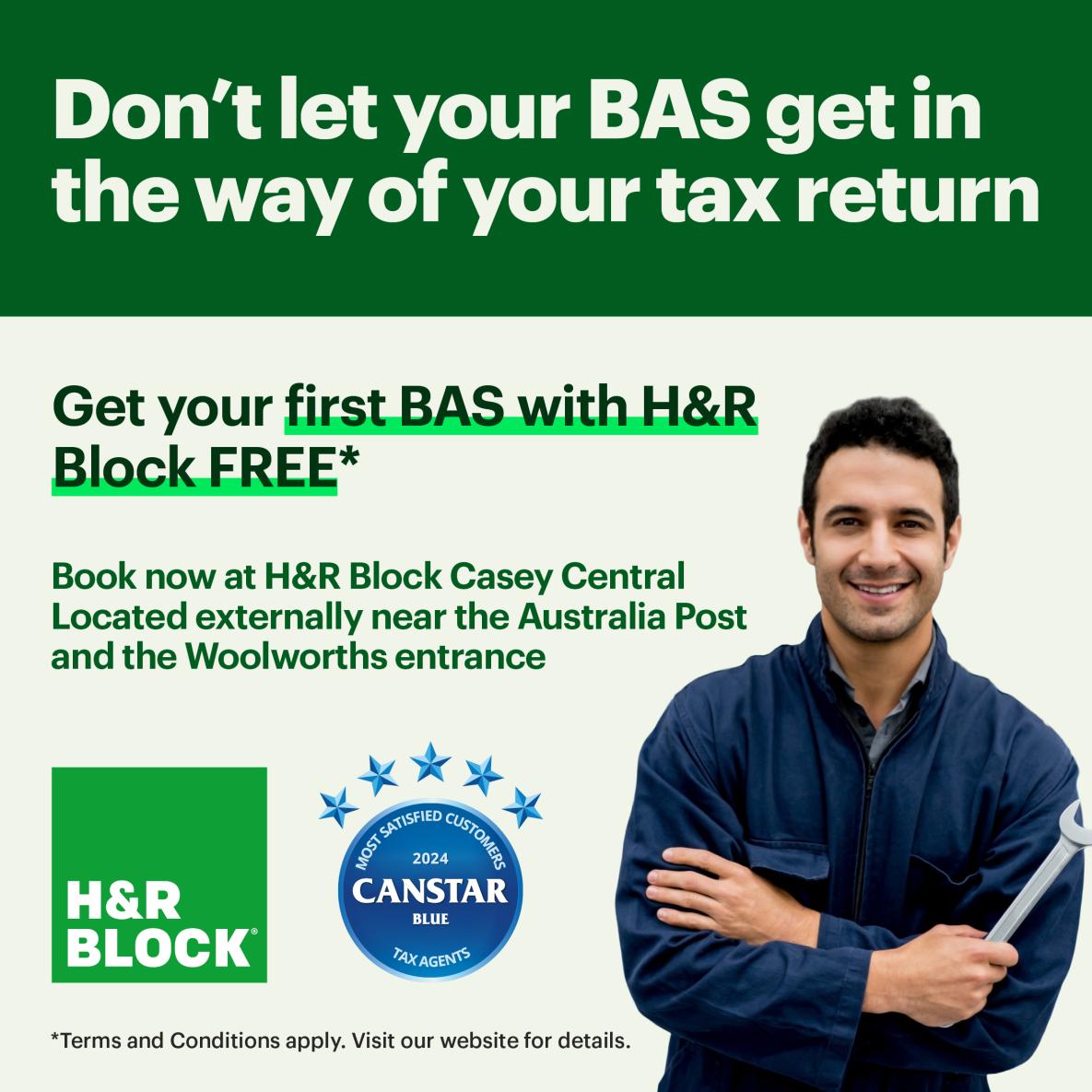 Get your first BAS with H&R Block FREE