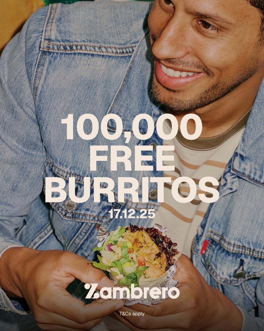 100,000 free burritos zambrero