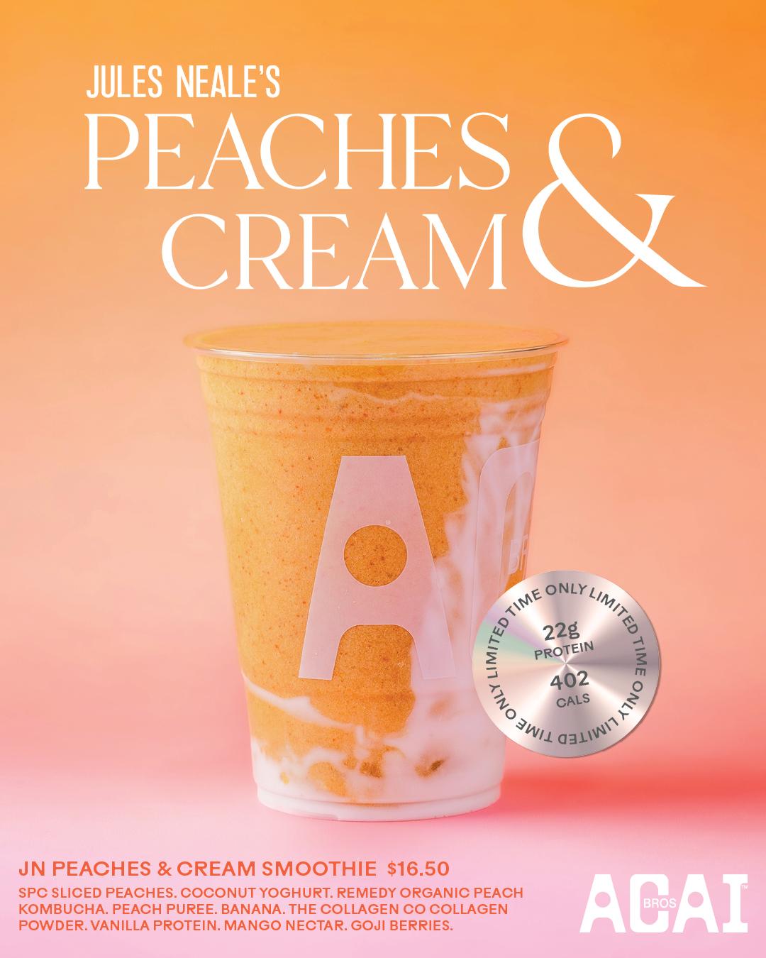 Jules Neal's Peaches & Cream acai bros