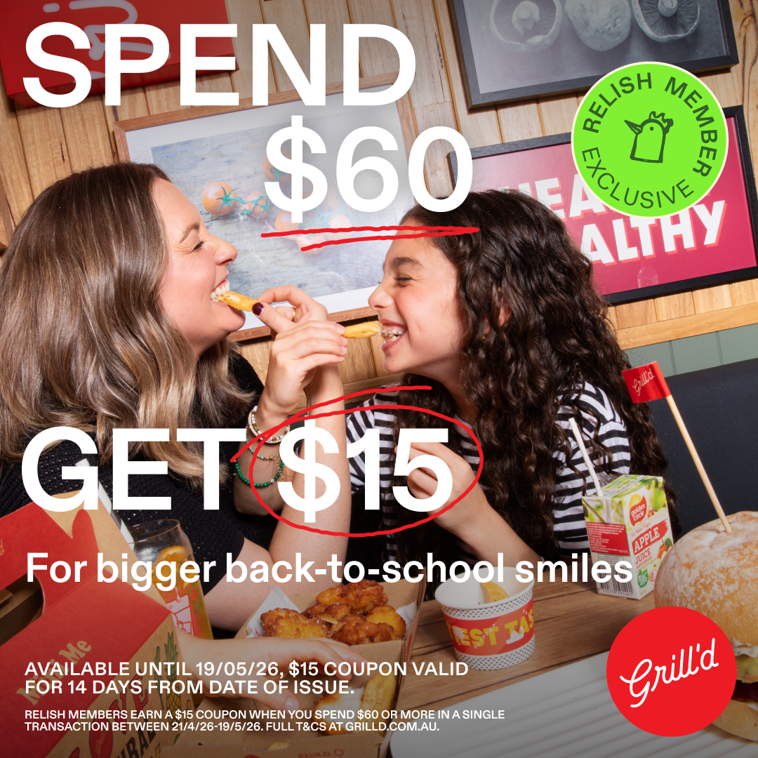  SPEND $60 GET $15 grill'd