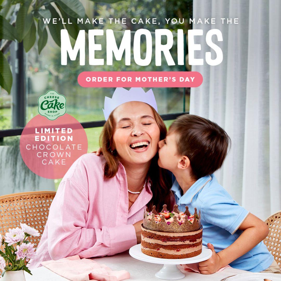 chocolate crown cake mother's day the cheesecake shop